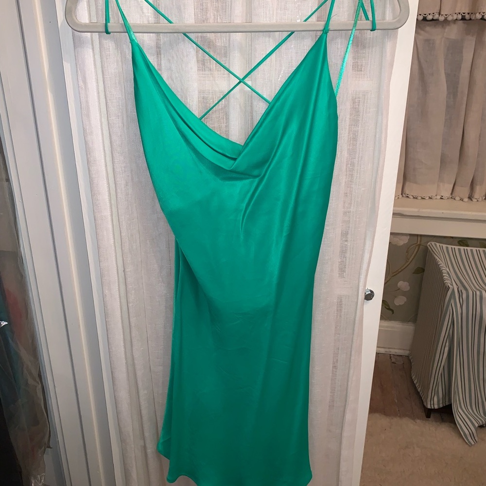 Zara green silk dress currently out of stock!!